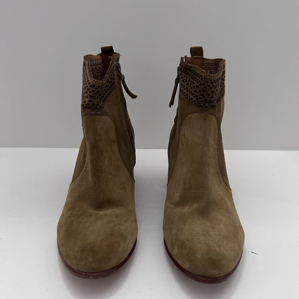 Aerin Women's Heeled Ankle Boot Bootie 'Tilstone' Tan Size 6 M Italian Leather - Picture 7 of 9